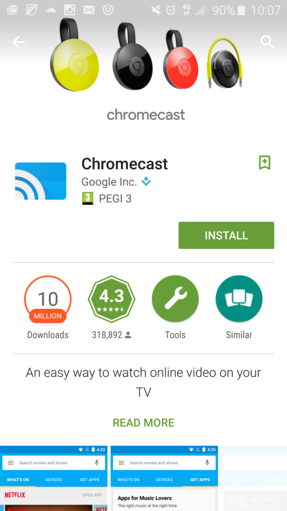 Chromecast play store screenshot