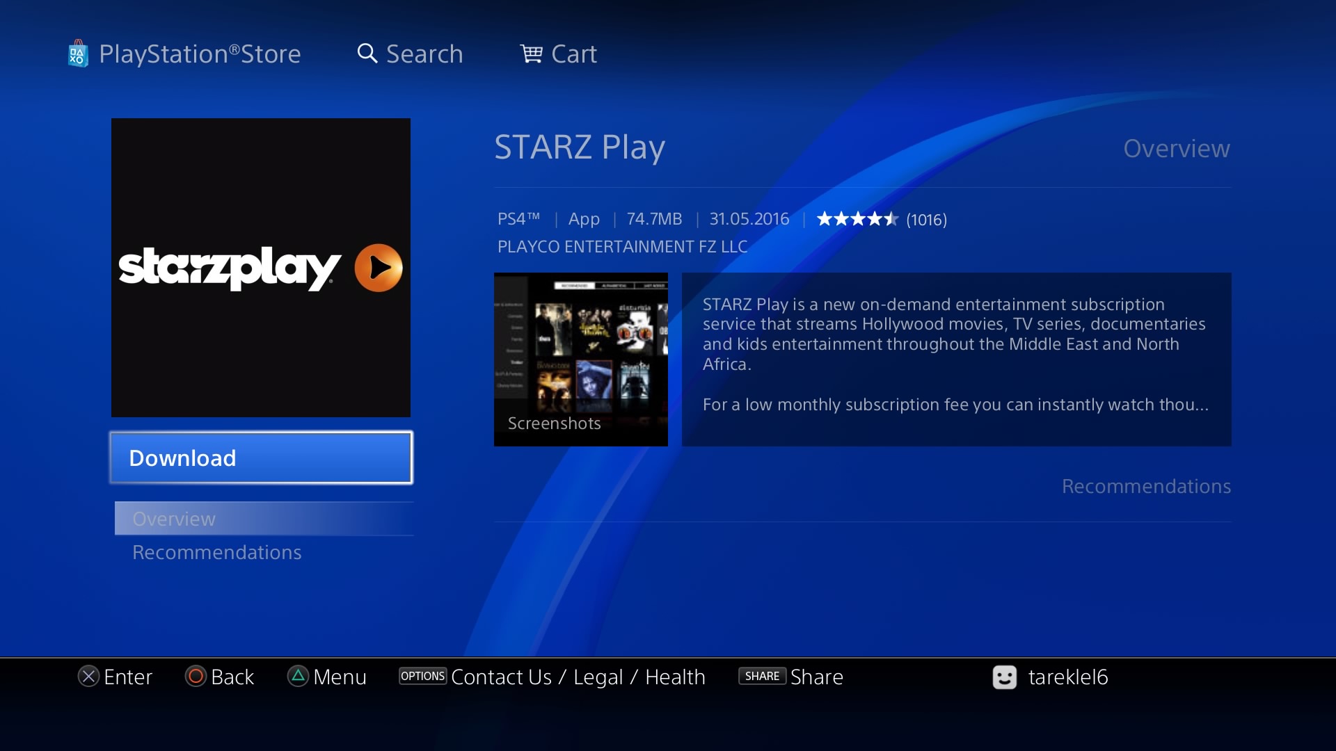 is there a starz app for ps4