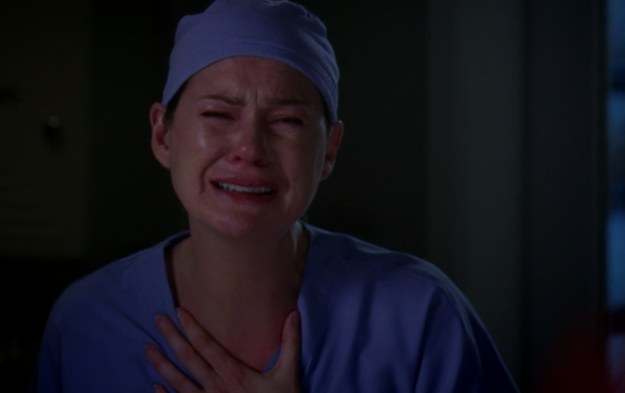 meredith crying