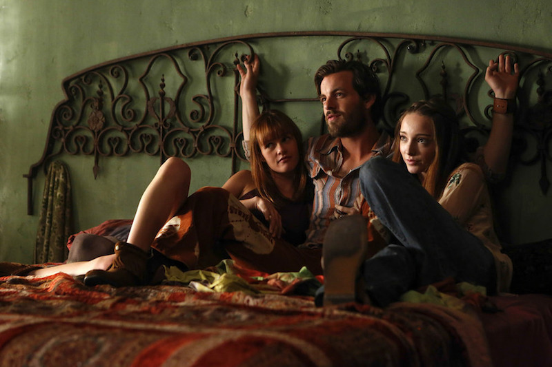 AQUARIUS -- "Never Say Never to Always" Episode 103 -- Pictured: (l-r) Tara Lynne Barr as Katie, Gethin Anthony  as Charles Manson, Emma Dumont as Emma Karn -- Photo by: (Vivian Zink/NBC)